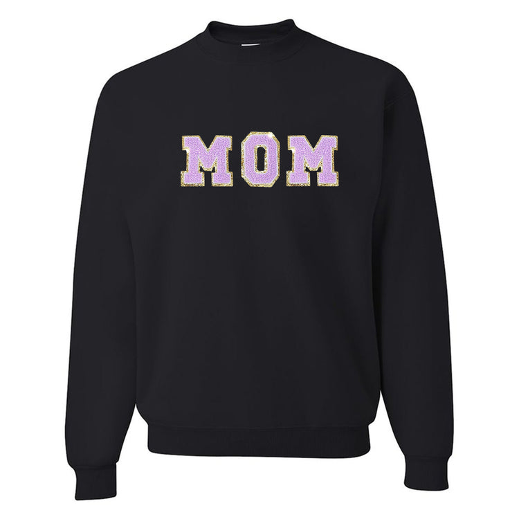 Mama/Mom Letter Patch Crewneck Sweatshirt