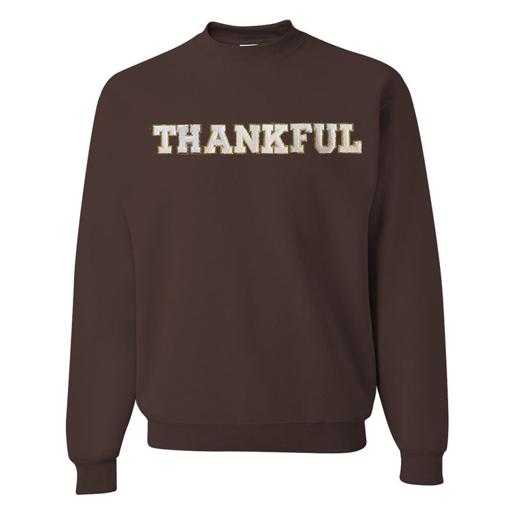 Thankful Letter Patch Crewneck Sweatshirt