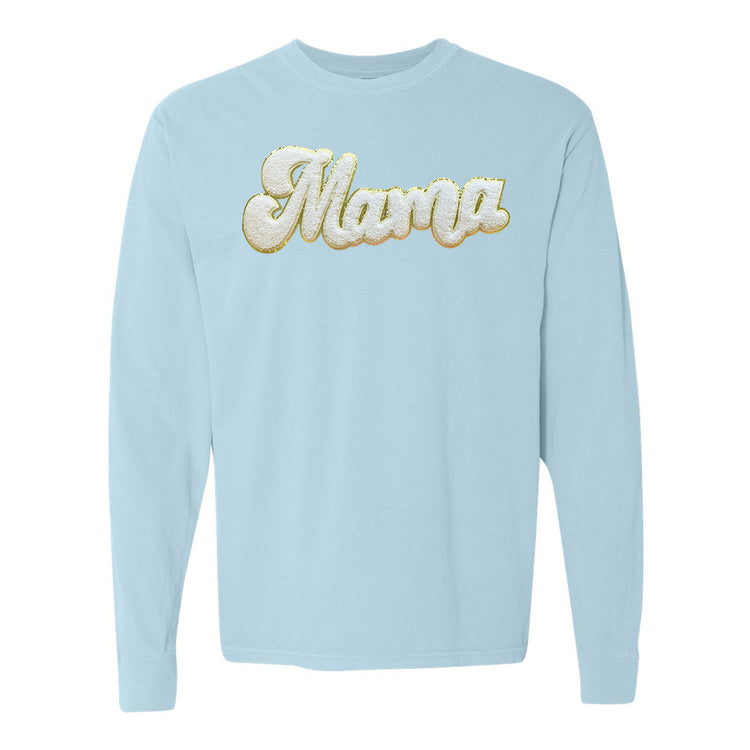 White Mama Script Letter Patch Long Sleeve T-Shirt