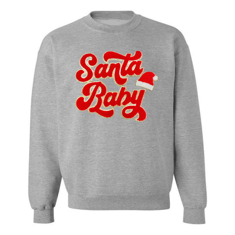 Santa Baby Letter Patch Crewneck Sweatshirt