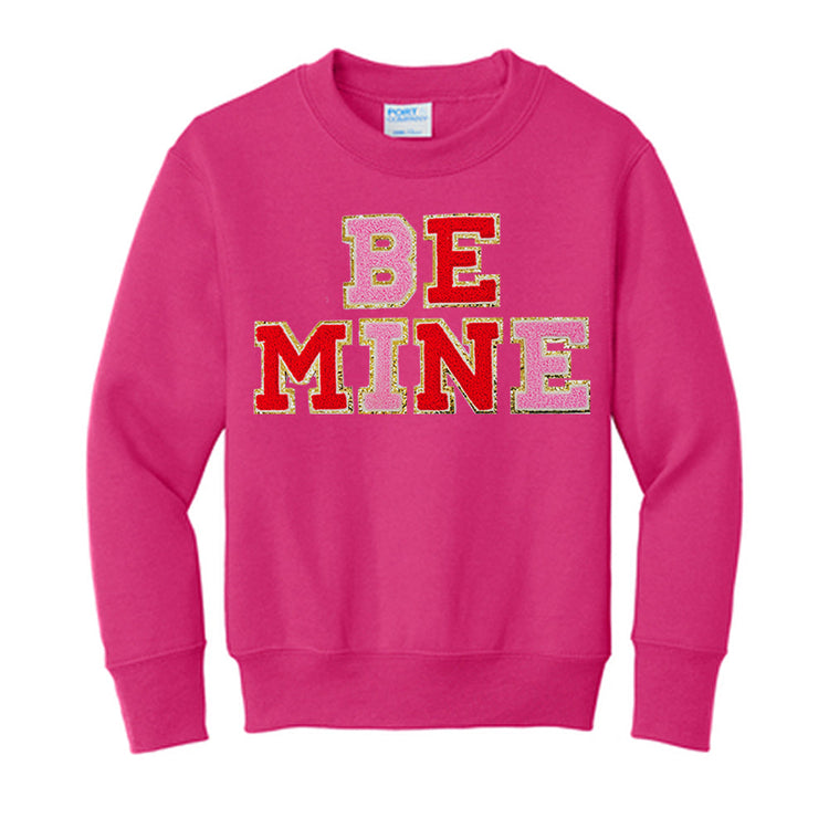 Kids Be Mine Letter Patch Crewneck Sweatshirt