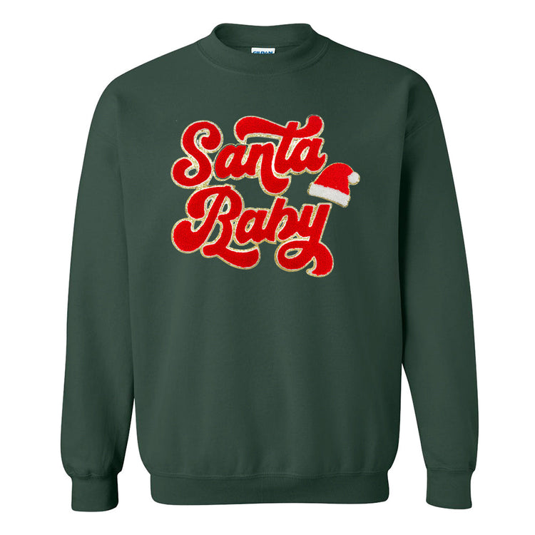 Santa Baby Letter Patch Crewneck Sweatshirt