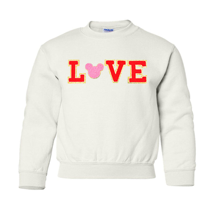 Kids Mickey Love Letter Patch Crewneck Sweatshirt
