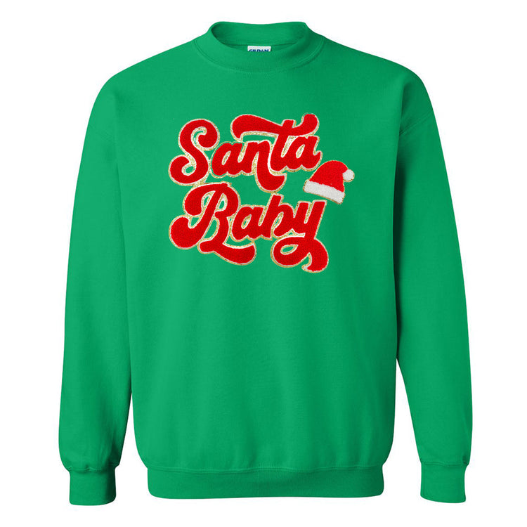 Santa Baby Letter Patch Crewneck Sweatshirt