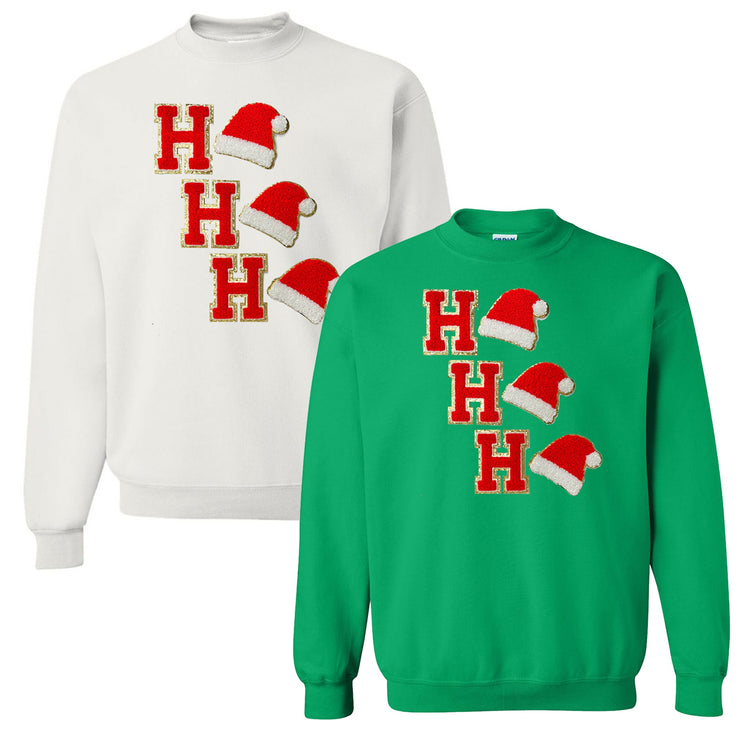Ho Ho Ho Santa Letter Patch Crewneck Sweatshirt