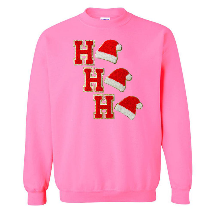 Ho Ho Ho Santa Letter Patch Crewneck Sweatshirt