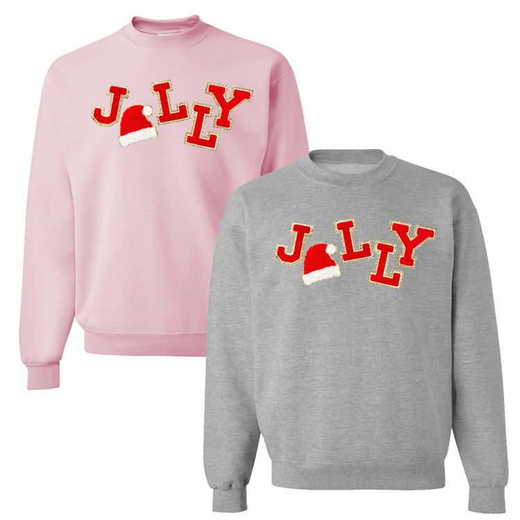 Jolly Santa Letter Patch Crewneck Sweatshirt