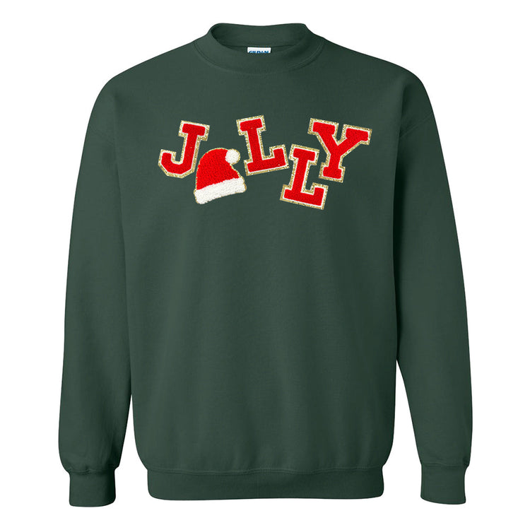 Jolly Santa Letter Patch Crewneck Sweatshirt
