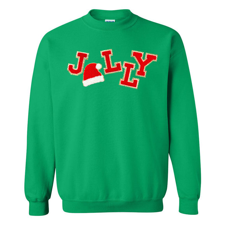 Jolly Santa Letter Patch Crewneck Sweatshirt
