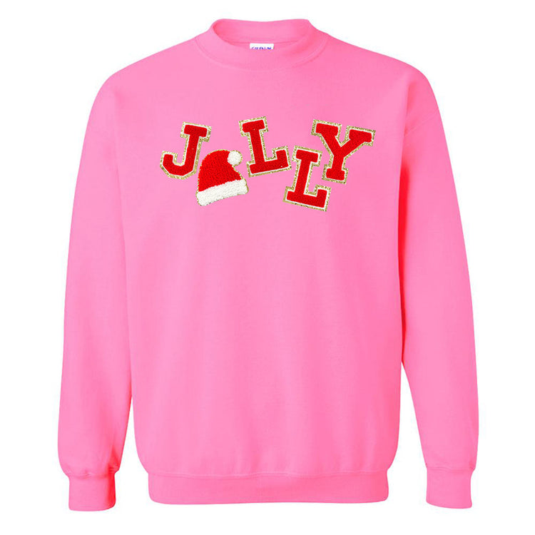 Jolly Santa Letter Patch Crewneck Sweatshirt