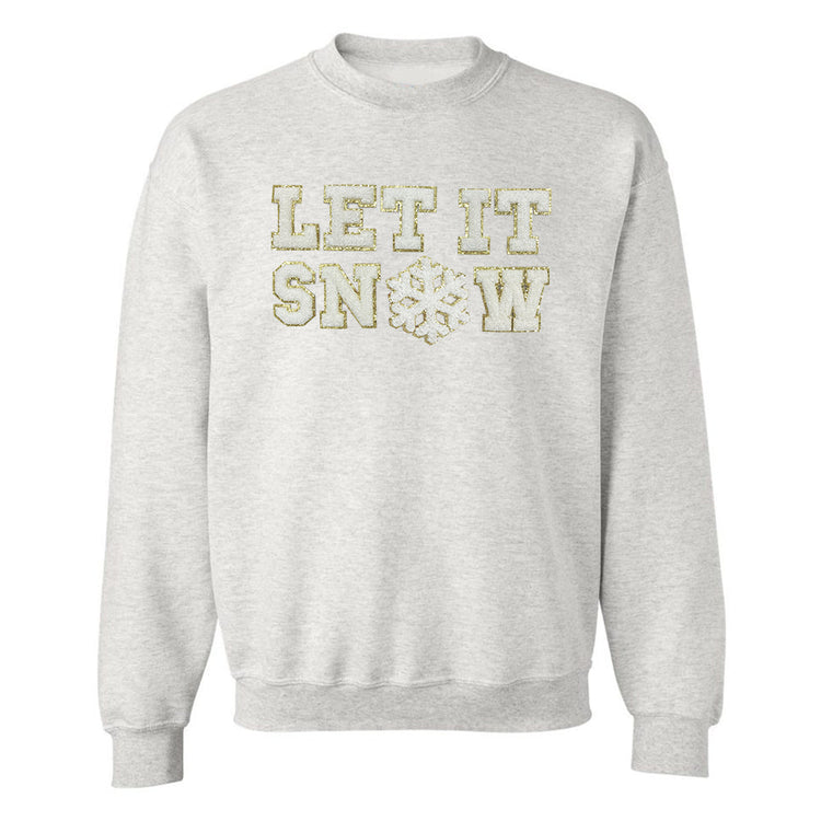 Let It Snow Letter Patch Crewneck Sweatshirt