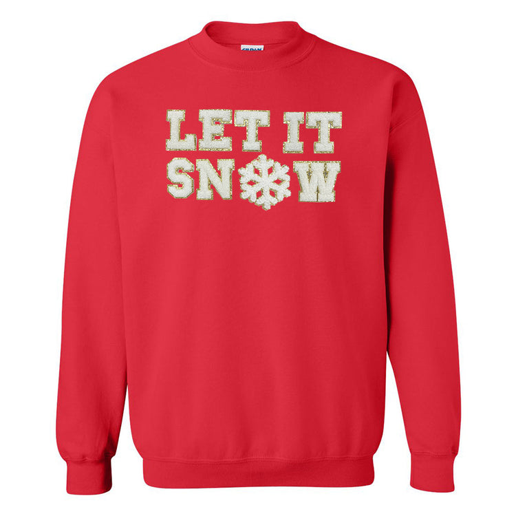 Let It Snow Letter Patch Crewneck Sweatshirt
