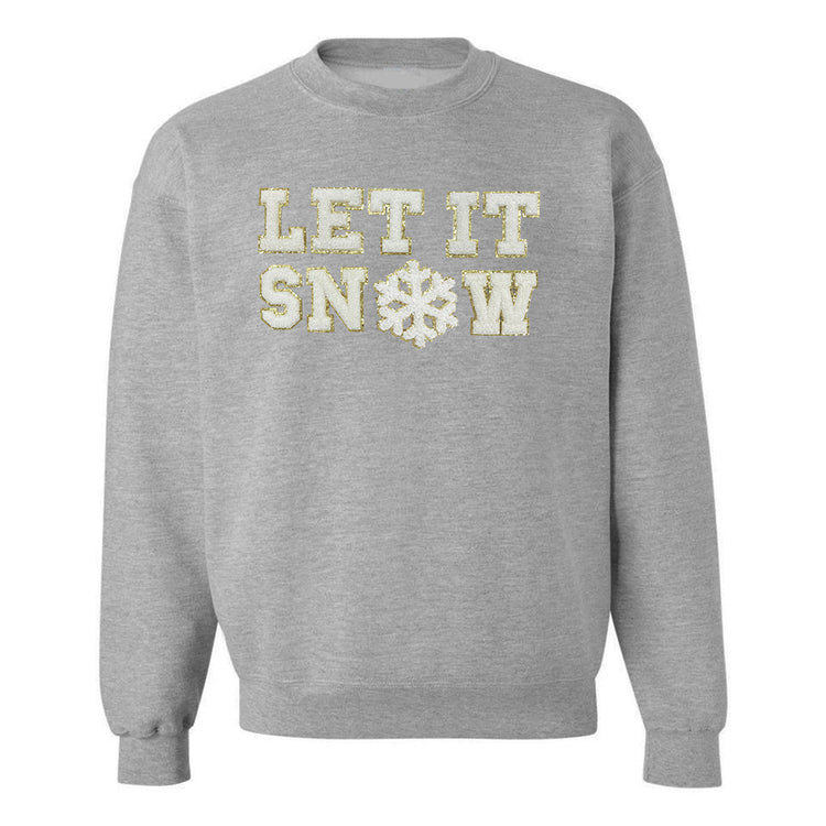 Let It Snow Letter Patch Crewneck Sweatshirt