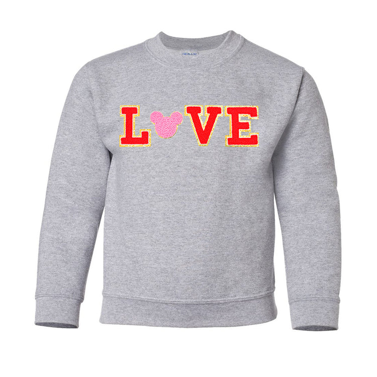 Kids Mickey Love Letter Patch Crewneck Sweatshirt