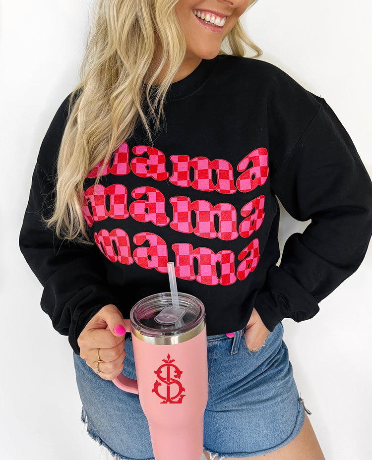 Mama Check Crewneck Sweatshirt