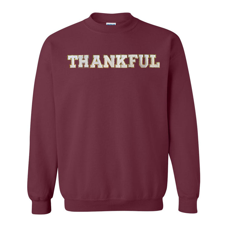 Thankful Letter Patch Crewneck Sweatshirt