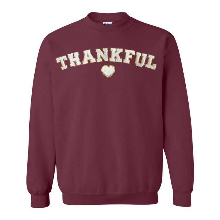 Thankful Letter Patch Crewneck Sweatshirt