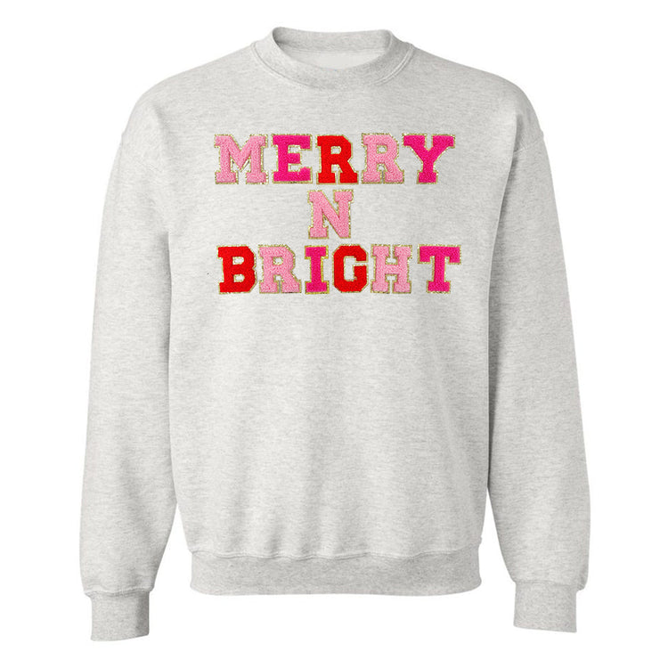 Merry N Bright Letter Patch Crewneck Sweatshirt