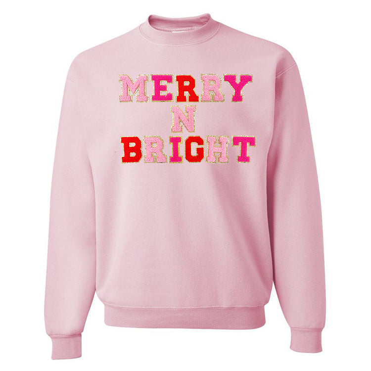 Merry N Bright Letter Patch Crewneck Sweatshirt