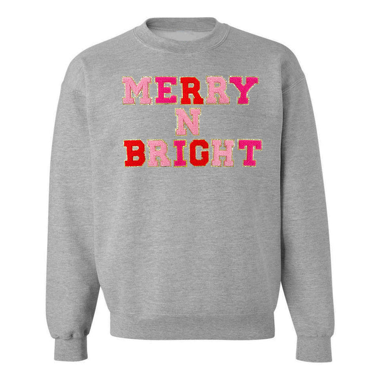 Merry N Bright Letter Patch Crewneck Sweatshirt