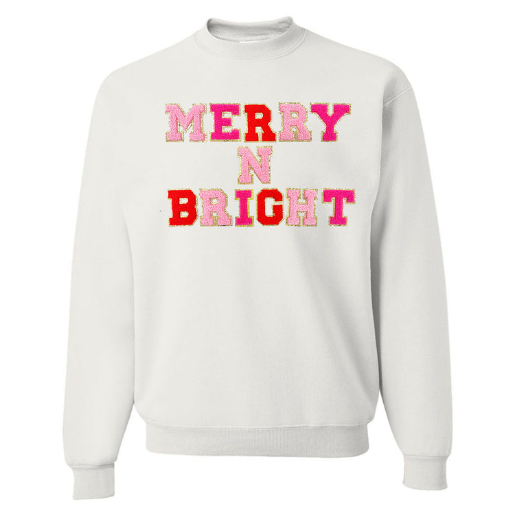 Merry N Bright Letter Patch Crewneck Sweatshirt