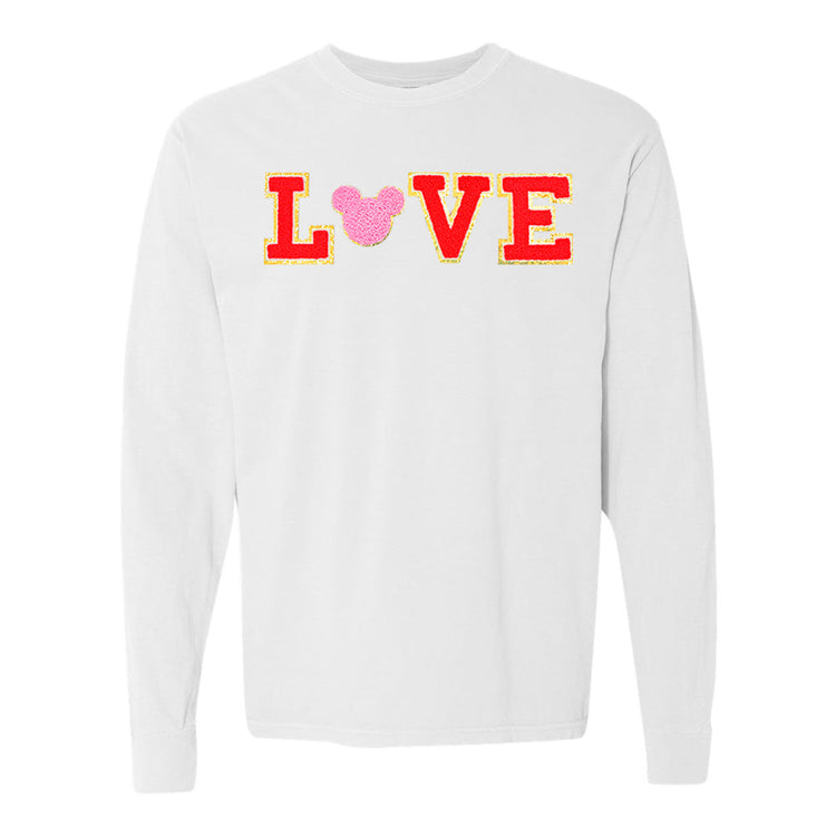 Mickey Love Letter Patch Long Sleeve T-Shirt