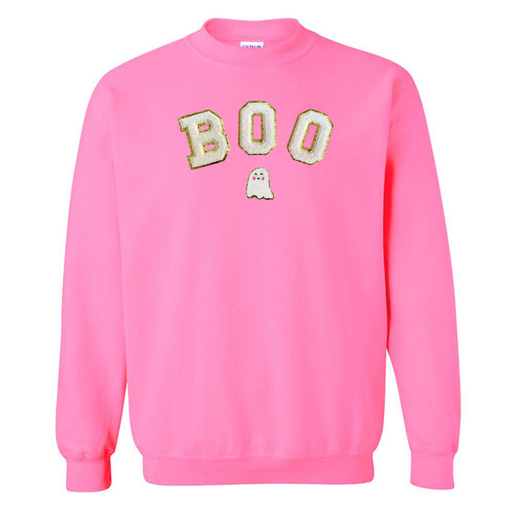 Boo Letter Patch Crewneck Sweatshirt