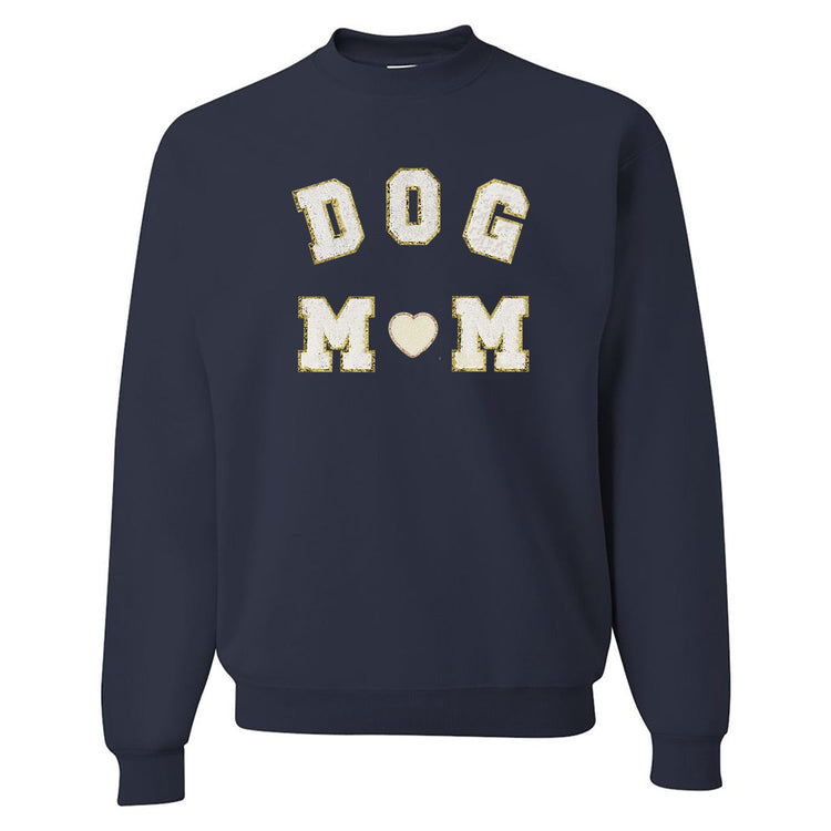 Dog Mom Letter Patch Crewneck Sweatshirt