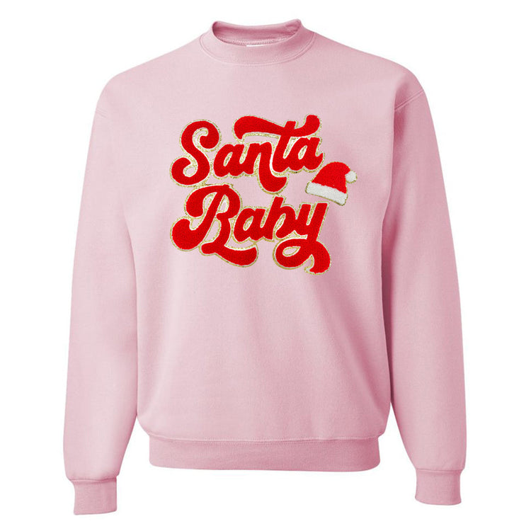 Santa Baby Letter Patch Crewneck Sweatshirt