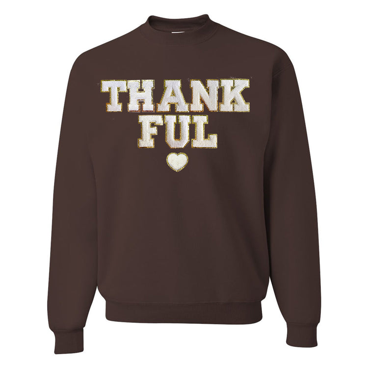 Thankful Letter Patch Crewneck Sweatshirt