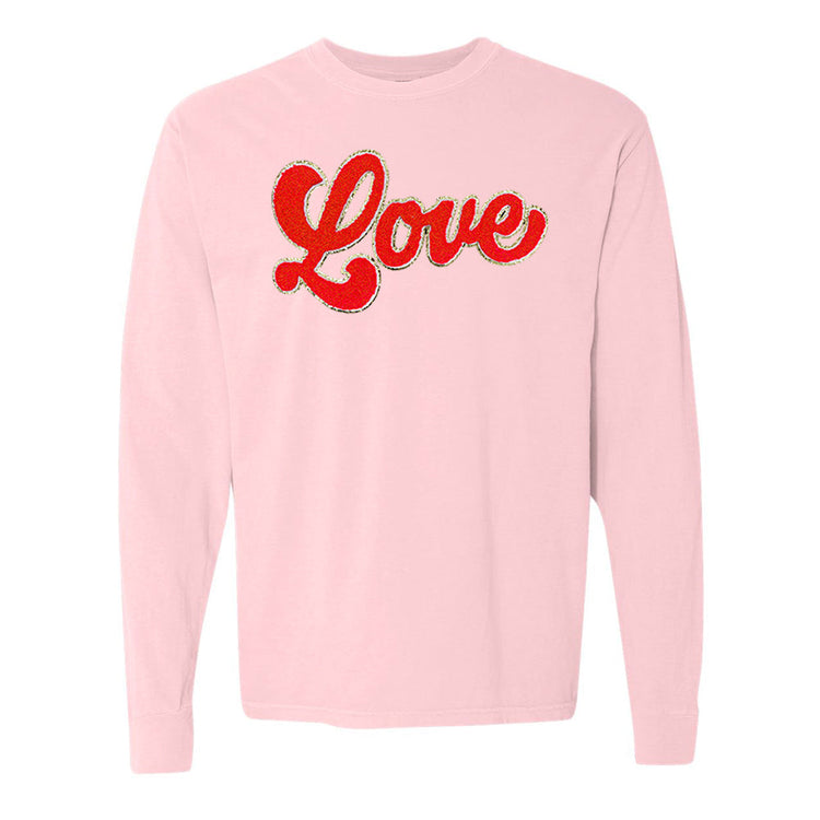 Script Red Love Letter Patch Long Sleeve T-Shirt