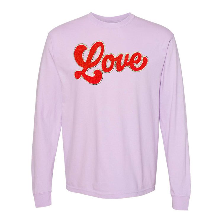 Script Red Love Letter Patch Long Sleeve T-Shirt