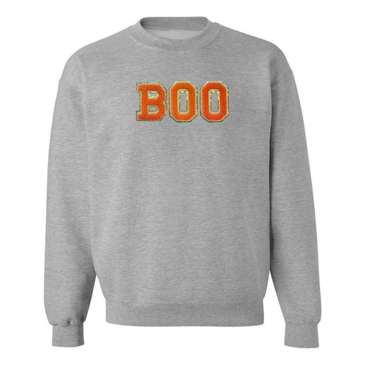 Boo Letter Patch Crewneck Sweatshirt