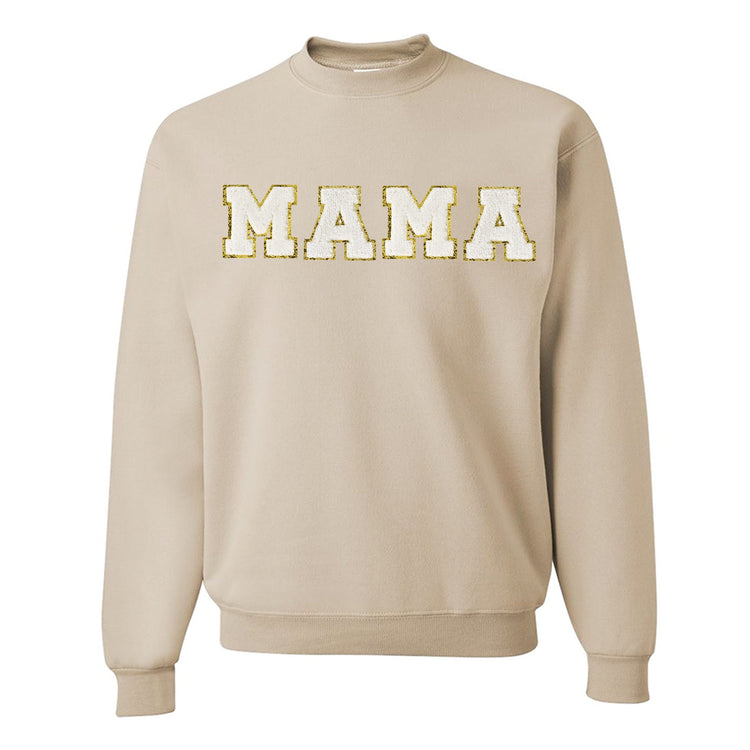 Mama/Mom Letter Patch Crewneck Sweatshirt