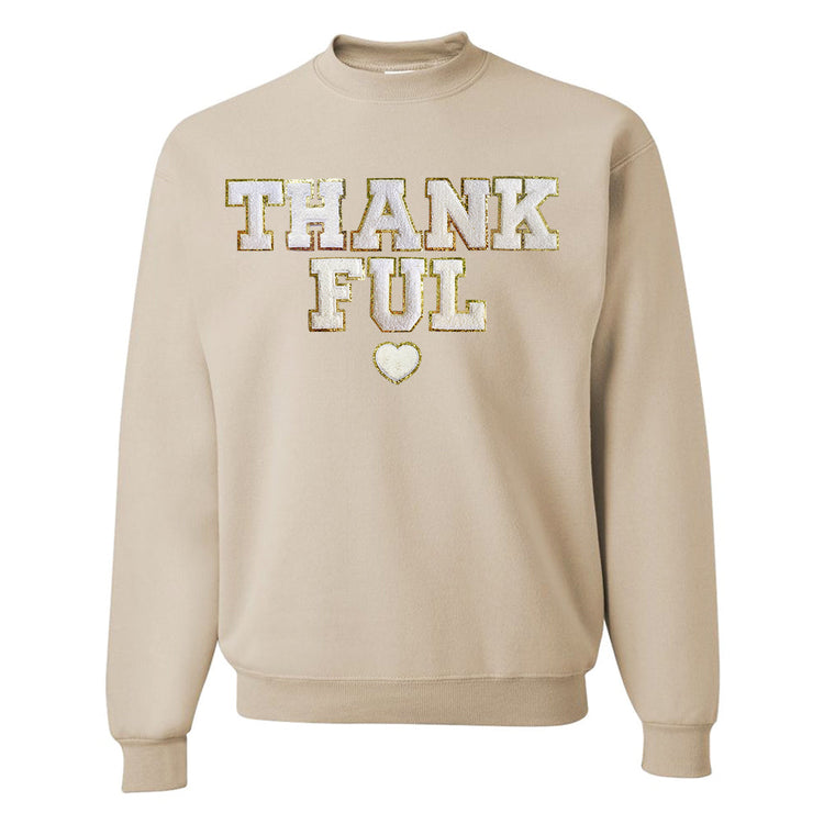 Thankful Letter Patch Crewneck Sweatshirt