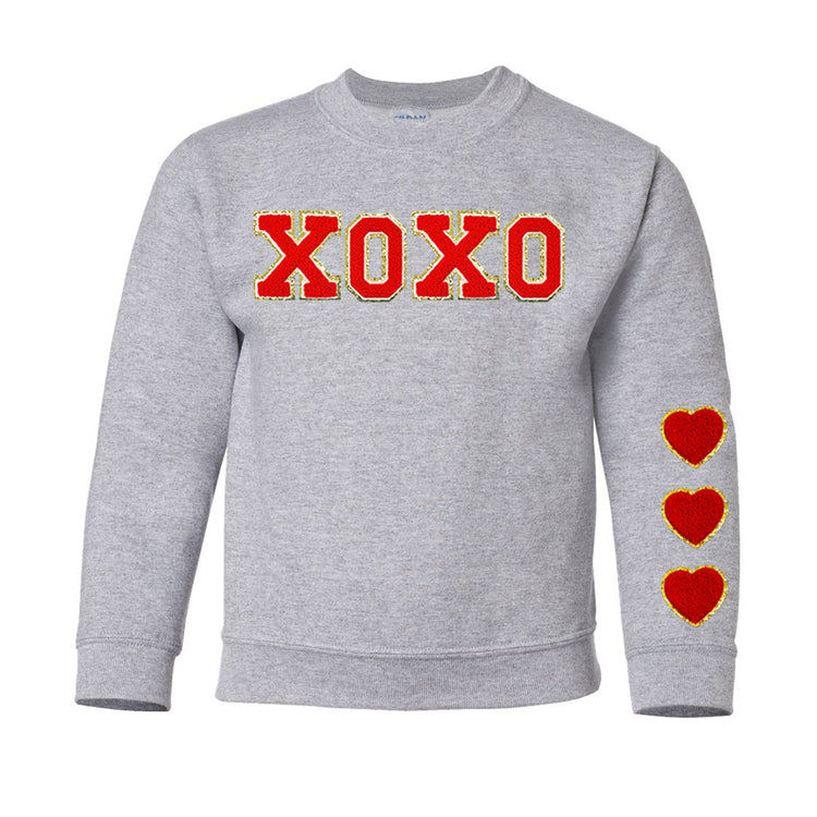 Kids XOXO Red Letter Patch Crewneck Sweatshirt