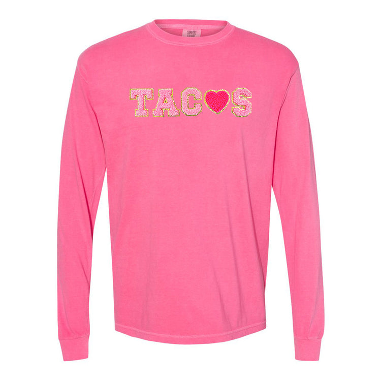 Tacos Letter Patch Long Sleeve T-Shirt