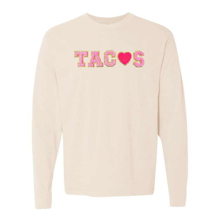 Tacos Letter Patch Long Sleeve T-Shirt