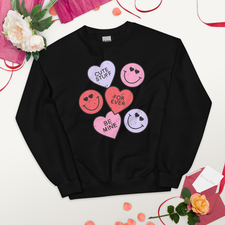 Smiley Hearts Crewneck Sweatshirt