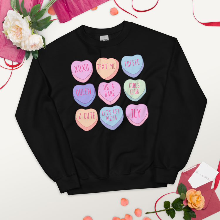 Candy Hearts Crewneck Sweatshirt