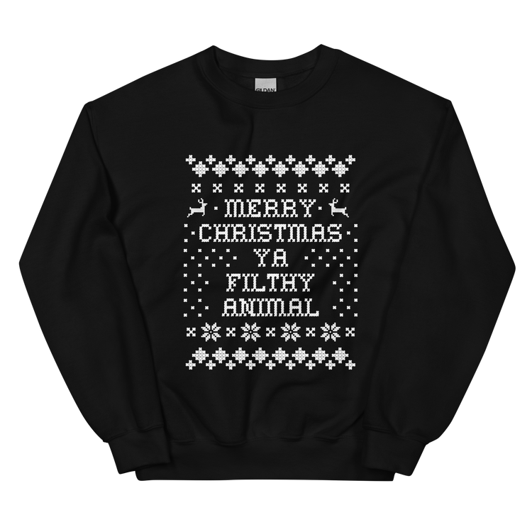 'Merry Christmas Ya Filthy Animal' Crewneck Sweatshirt