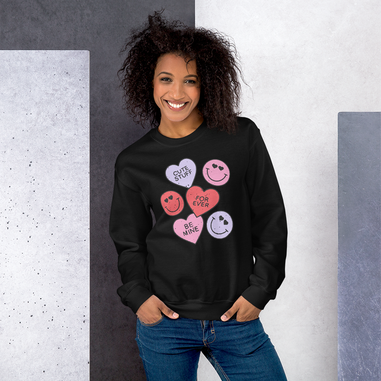Smiley Hearts Crewneck Sweatshirt