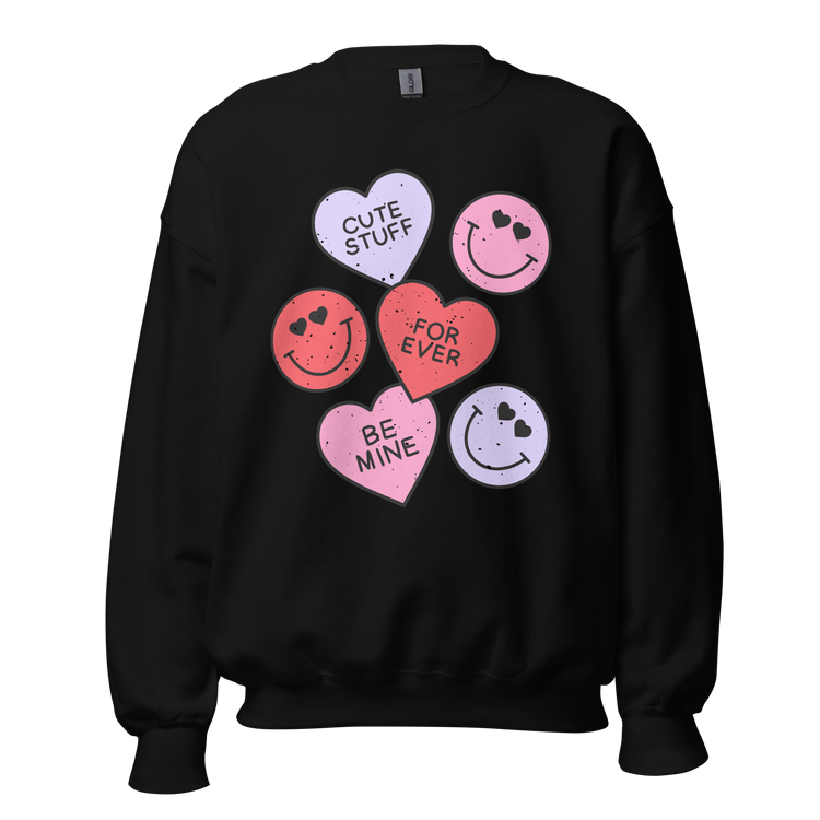 Smiley Hearts Crewneck Sweatshirt