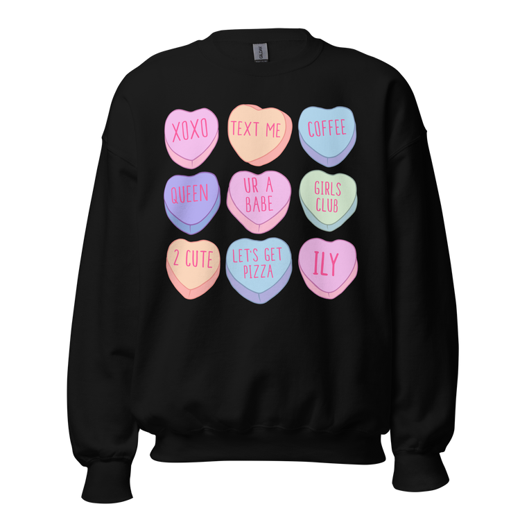 Candy Hearts Crewneck Sweatshirt