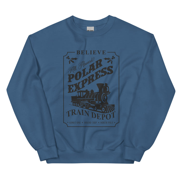 'Polar Express Train Depot' Crewneck Sweatshirt