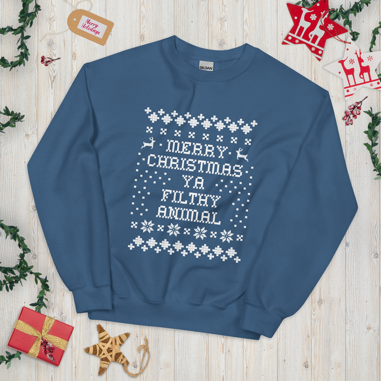 'Merry Christmas Ya Filthy Animal' Crewneck Sweatshirt