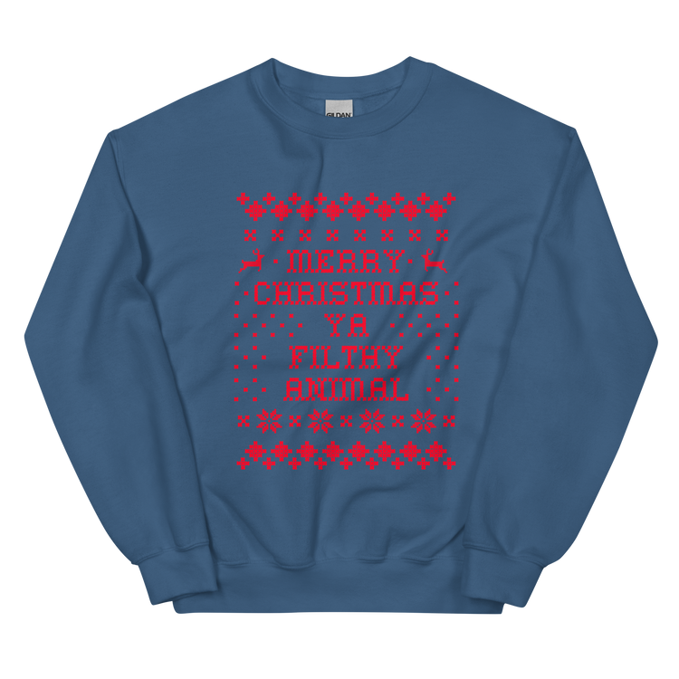'Merry Christmas Ya Filthy Animal' Crewneck Sweatshirt