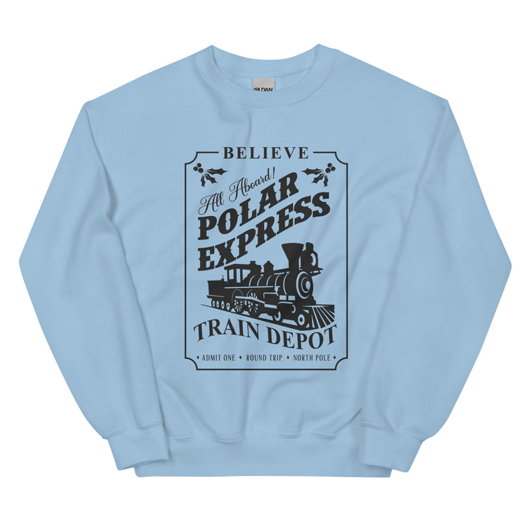 'Polar Express Train Depot' Crewneck Sweatshirt