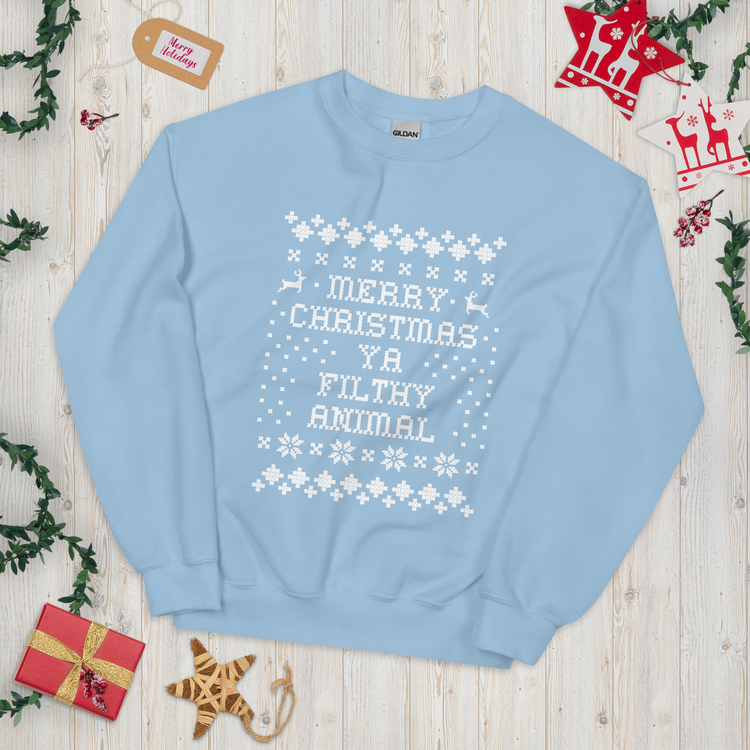 'Merry Christmas Ya Filthy Animal' Crewneck Sweatshirt
