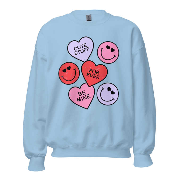 Smiley Hearts Crewneck Sweatshirt